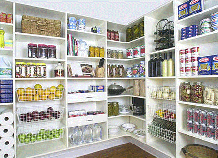 Pantry Closet Design Ideas on Regular Shelving White Walk In Pantry Features Include Regular